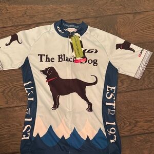 The Black Dog Blue, White & Brown Cycling Jersey